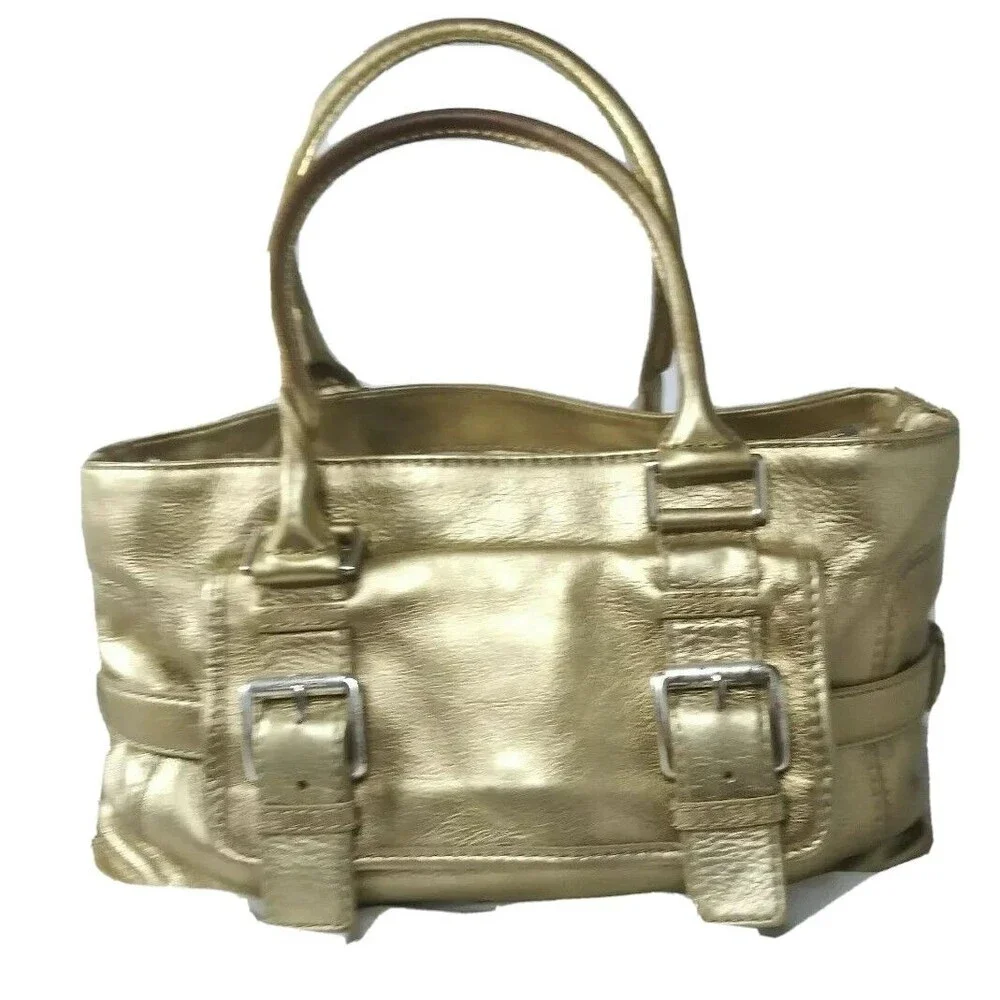 Michael Kors Brookville Shopper Leather Tote Handbag Golden Bronze Vintage Y2K